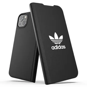Adidas OR knygos tipo dėklas BASIC iPhone 13 - juodas ir baltas