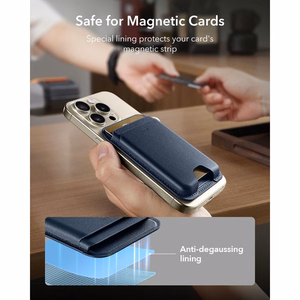 ESR Classic su RFID apsauga magnetinis „MagSafe“ kortelių dėklas telefonui – tamsiai mėlynas