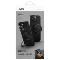 Uniq Keva Air iPhone 16 Pro 6.3" Magclick Įkrovimo dėklas juoda/anglies juoda