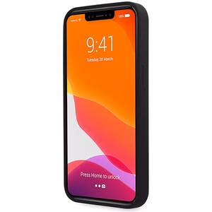 Dėklas Guess GUHCP13XLSLMGBK iPhone 13 Pro Max 6.7" juoda/juoda kietas dėklas Silikoninis Užrašas Auksinis Logotipas