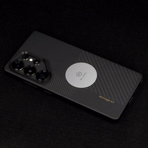 Blavec metalinė plokštelė magnetiniam laikikliui BM-03, rinkinys iš 2 dalių, apvali (40mm), juoda ir sidabrinė