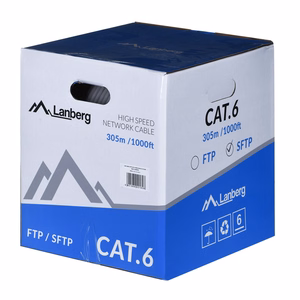 Lanberg LCS6-11CU-0305-S tinklo laidas 305 m Cat.6 SFTP CPR+ Fluke pilkas