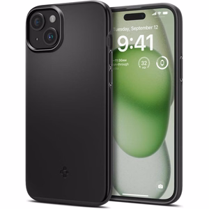 Spigen Thin Fit dėklas telefonui iPhone 15 Plus - juodas
