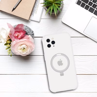 Dėklas telefonui su stovu MagSafe IPhone 11 Pro Max (m) - sidabrinis