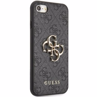 Guess GUHCI84GMGGR iPhone 7/8/SE 2020/2022 pilkas/pilkas kietas dėklas 4G Didelis Metalinis Logotipas