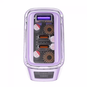 Įkroviklis Acefast GaN pilkas 65W (2xPD / 1xQC3.0)