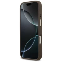 Guess 4G Logo Plate Magnetinis dėklas iPhone 17 Pro - rudas