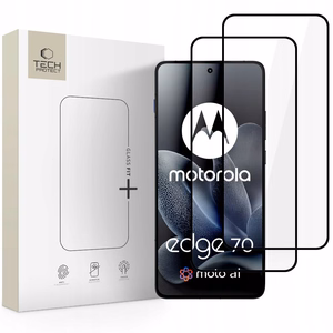 Tech-Protect Glass Fit+ grūdintas stiklas, 2 vnt. komplektas, skirtas Motorola Edge 70 5G, juodas