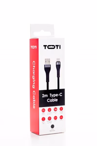 SEEK TOTI USB-A į Type-C, 2 m pynimo laidas 3A, juodas