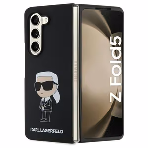 Karl Lagerfeld KLHCZFD5SNIKBCK Silicone Ikonik dėklas, skirtas Samsung Galaxy Z Fold5, juodas