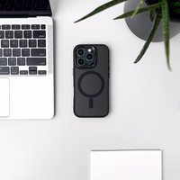 3mk Blizgučių dėklas telefonui MagSafe suderinamas iPhone 17 - juodas