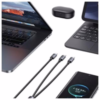 USAMS laidas 2in1 2xUSB-C 72W 1,2m Aluminum Alloy Data Cable Sufeng Series SJ740USB101 (US-SJ740)