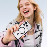 Rock Crystal Armor serijos magnetinis dėklas telefonui Iphone 17 Pro Max juodas