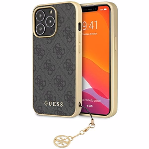 Guess 4G Charms Collection dėklas iPhone 14 Pro - pilkas