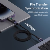 Yesido adapteris OTG GS25 - Lightning (vyras) į Type C (moteris) - su LCD ekranu juodas