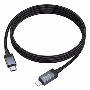 Kabelis USB C į Lightning Hoco PD 27W su ekranu 1 m X118 juodas