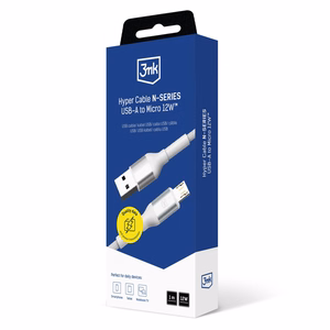 3mk Hyper Cable N-SERIES Кабель USB-A / MicroUSB 1м 5V/2.4A 12W - белый