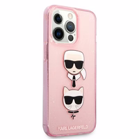 Karl Lagerfeld KLHCP13LKCTUGLP iPhone 13 Pro / 13 6,1\" Dėklas telefonui - rožinis Glitter Karl's & Choupette