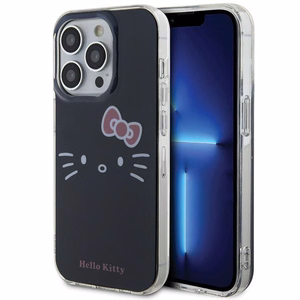 Hello Kitty IML katės veido dėklas telefonui iPhone 14 Pro - juodas