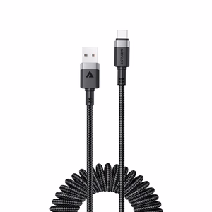 "Acefast C14-04" USB-A - USB-C kabelis Spring 480Mb/s 3A 1,2 m - juodas