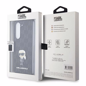 Karl Lagerfeld Saffiano Monogram Ikonik Pin dėklas telefonui Samsung Galaxy Z Fold 5 - juodas