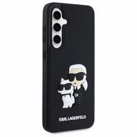 Karl Lagerfeld 3D guminis Karl&Choupette dėklas telefonui Samsung Galaxy S24 FE - juodas