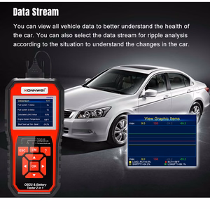 Konnwei KW870 OBD2 diagnostinis skeneris ir akumuliatorių testeris