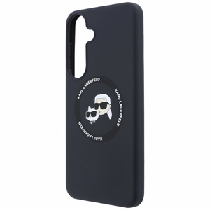 Karl Lagerfeld Silicone Karl&Choupette Heads MagSafe dėklas Samsung Galaxy S26 FE – juodas
