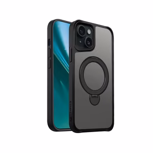 Etteri Matinis Magnetinis žiedas dėklas telefonui iPhone 15 6,1" juodas