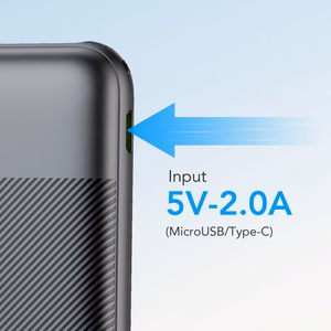 VEGER išorinė baterija 10000 mAh PD QC3.0 2A 20W L10S (W1105PD) juoda