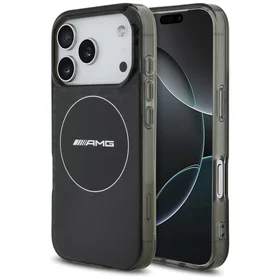 AMG Dvigubo sluoksnio permatomas dūminis magnetinis dėklas telefonui iPhone 17 Pro - juodas