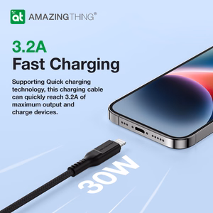 Amazing Thing kabelis Tough Pro CLC120MTOBK - Type C į Lightning - PD 30W 3,2A 1,2 metro juodas