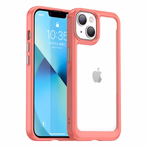 Чехол Outer Space для iPhone 14 Plus жёсткий с гелевой рамкой красный