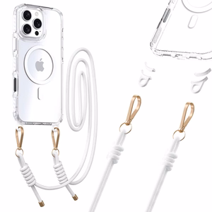 Tel Protect Strap Clear Case for Iphone 15 Pro Max white