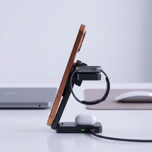 Tech-Protect A56 3-in-1 MagSafe belaidis įkroviklis su 100 cm USB-C / USB-C laidu – juodas