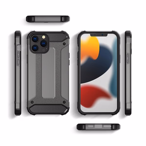 Hibridinis šarvų dėklas tvirtas apsauginis dangtelis iPhone 13 Pro juodas