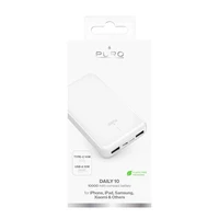 Išorinė baterija Puro Balta 10000mAh 12W 2xUSB-A + USB-C - balta