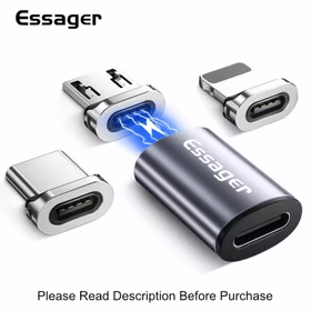 Adapteris Essager "SquareL" sidabrinis (In: MAGNET / Out: Lightning)