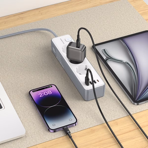 "Borofone" maitinimo juosta BAC9 - 3 lizdai 240V + 3xUSB + C tipo - PD 20W 2 metrai, juoda