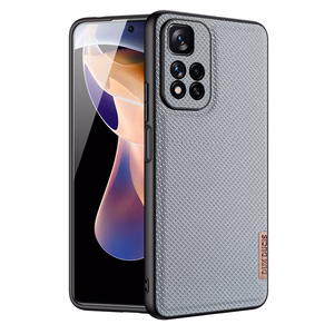 Dux Ducis Fino dėklas telefonui dengtas nailono medžiaga Xiaomi Redmi Note 11 Pro+ 5G (China) / 11 Pro 5G (China) / Mi11i HyperCharge / Poco X4 NFC 5G mėlyna