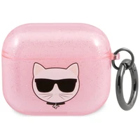 Karl Lagerfeld Glitter Choupette AirPods dėklas 3 - rožinis