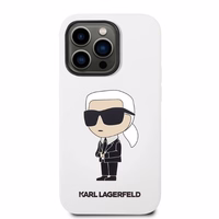 Karl Lagerfeld Silikoninis Ikonik dėklas iPhone 14 Pro Max - baltas
