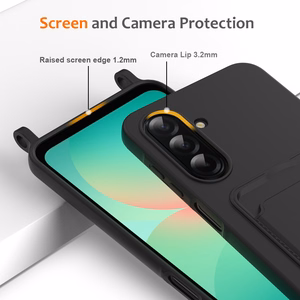 Hurtel TPU dėklas su kortelių laikikliu ir dirželiu per petį, skirtas „Samsung Galaxy A57 5G“ – juodas
