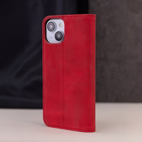 Smart Suede dėklas telefonui Xiaomi Redmi 14C 4G/ 14C 5G / Redmi A4 / POCO C75 raudonas