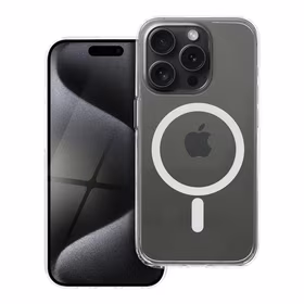 Dėklas skirtas iPhone 15 PRO Forcell F-Protect Clear Hybrid Premium suderinamas su Magsafe skaidrus