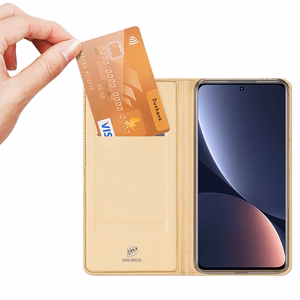 Dux Ducis Skin Pro dėklas telefonui Xiaomi 13 Pro su kortelių laikikliu ir auksiniu stovu