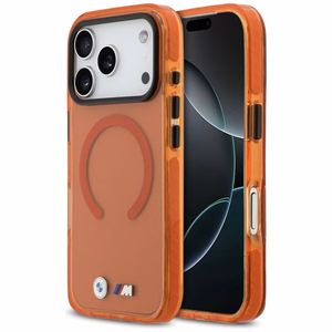 BMW M IML Shockproof Metal Logos MagSafe Dėklas for iPhone 17 Pro - Pro oranžinis