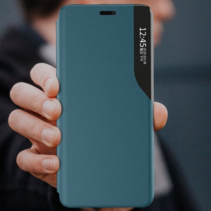 Eco Leather View Case eleganti knygos tipo dėklas su stovu iPhone 13 Pro Max raudonas