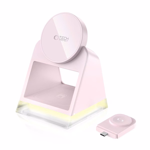 Tech-Protect QI15W-A43 3in1 MagSafe indukcinis įkroviklis - rožinis