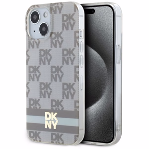 DKNY IML languotas mono raštas ir spausdintos juostelės Magnetinis dėklas iPhone 15 / 14 / 13 - smėlinė